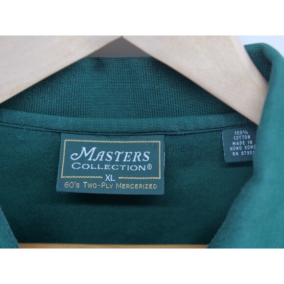 Masters Collection Polo Shirt Green 60s two-ply Mercerized Cotton Men's XL - Picture 5 of 8